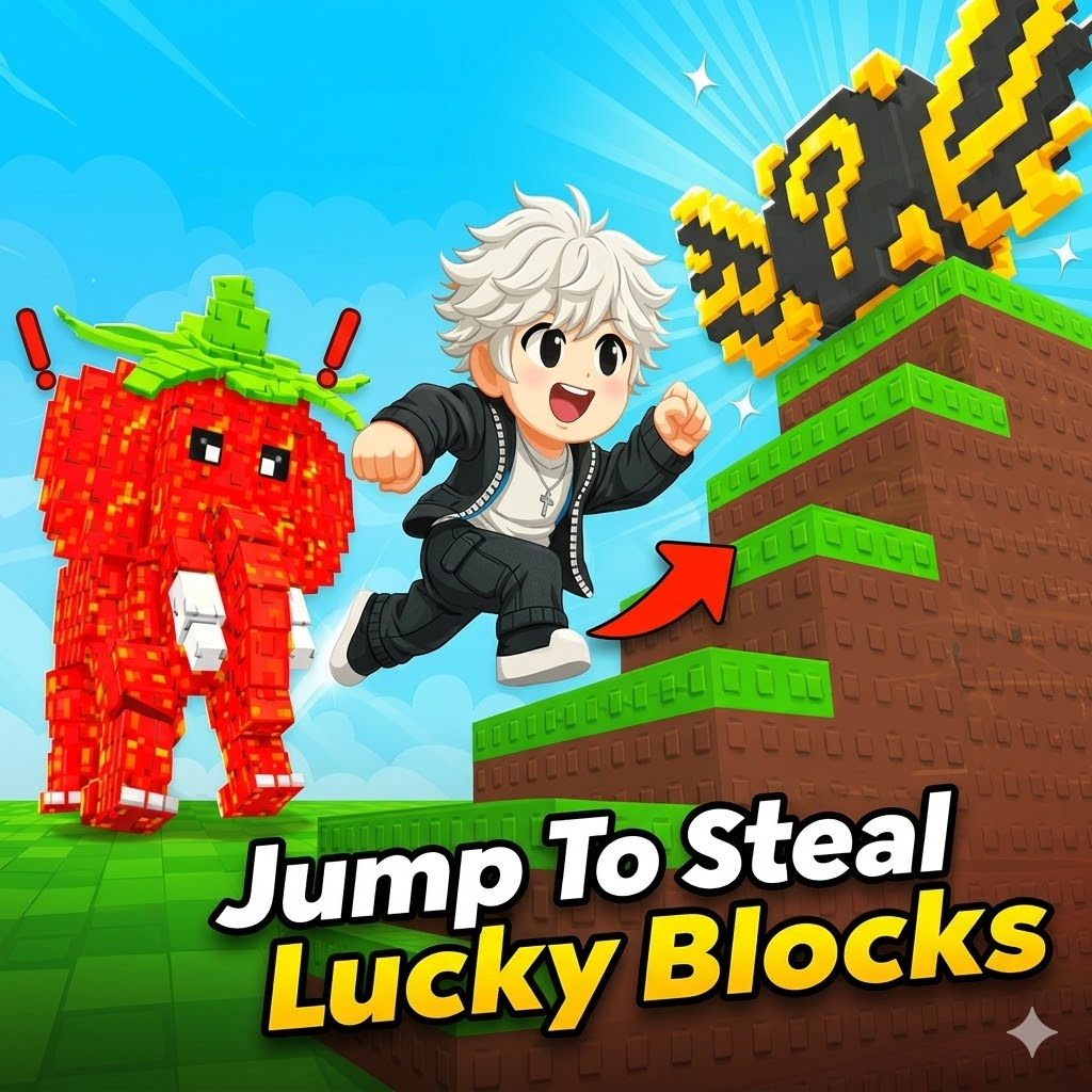 Jump to Steal Lucky Blocks